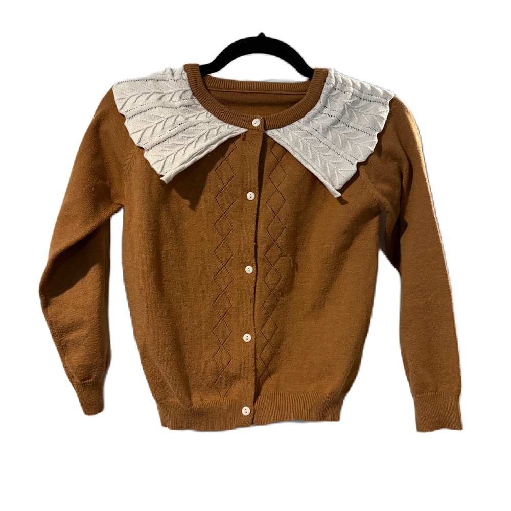 Brown Sweater with White Collar - Picture 3 of 5